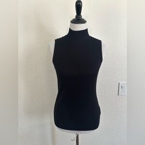 Madison Elegant Black Sleeveless Blouse
